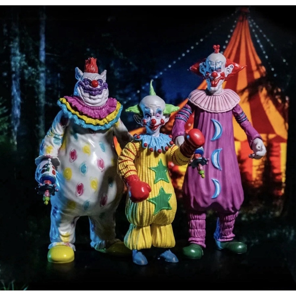 Killer Klowns from Outer Space action figure set~Scream Greats~Fatso~Slim~NIB